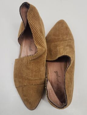 Free People Tan Corduroy Pointed-Toe Slip-On Flats SIZE 36